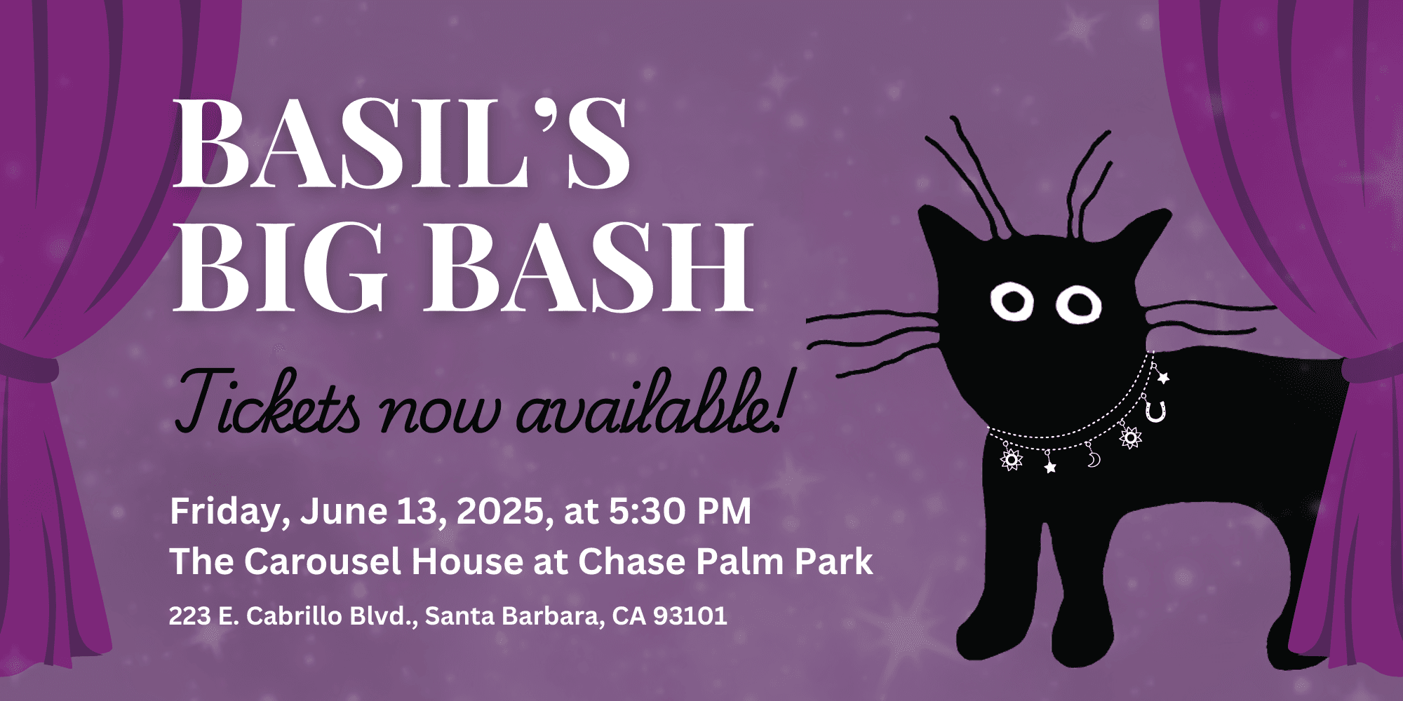 Bash tickets available! Basil's Big Bash 2025